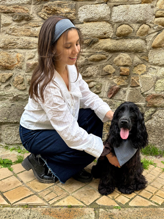 Matchy Bandana / Bandeau vichy bleu marine