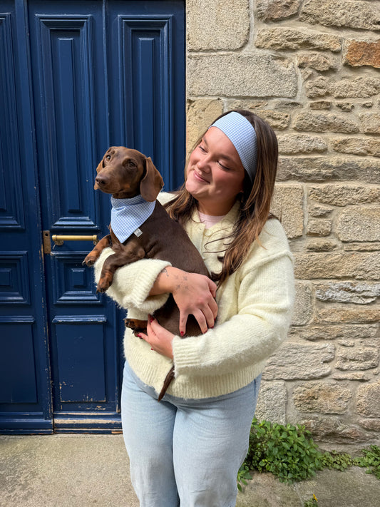 Matchy Bandana / Bandeau vichy bleu